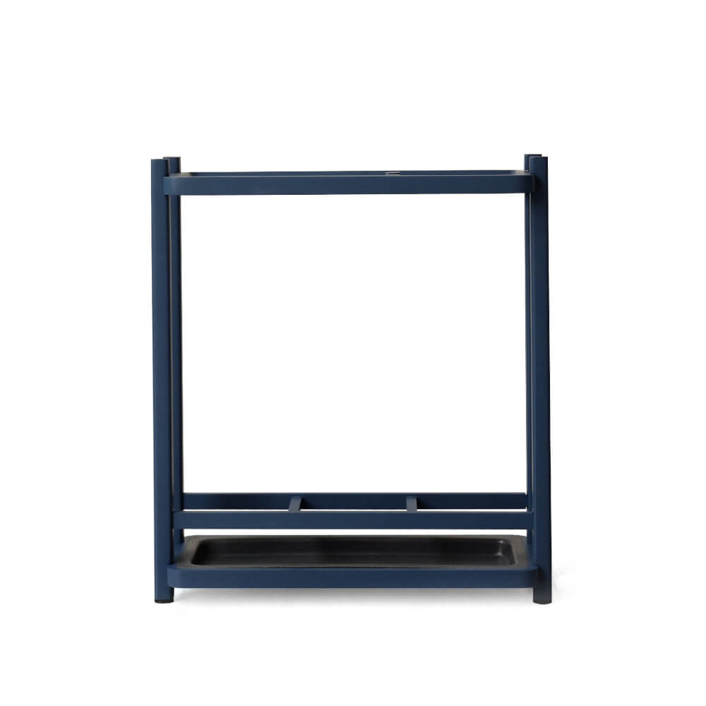  ที่จัดเก็บร่มวางร่มได้จำนวน 8 คันดีไซน์สวยไม้บีชจริง Pana Objects รุ่น Sam: Umbrella Stand ทำสีน้ำเงินนาวี ถาดรองน้ำสีเทาเข้ม size 18x43.7x52.4 ซม