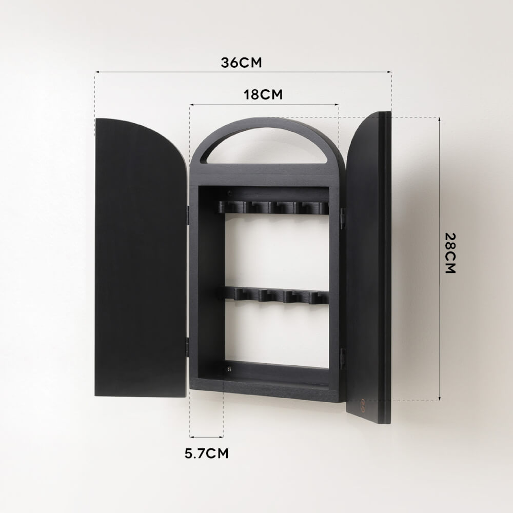 ตู้กุญแจติดผนังดีไซน์สวยไม้บีชจริง Pana Objects รุ่น Miti ฺBlack: Key Cabinets ทำสีดำ size 18x5.7x28 ซม