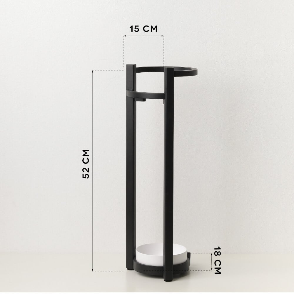 ที่จัดเก็บร่มวางร่มได้จำนวน 5 คันดีไซน์สวยไม้บีชจริง Pana Objects รุ่น Steve: Umbrella Stand ทำสีน้ำเงินนาวี ถาดรองน้ำสีขาว size 15x18x52 ซม