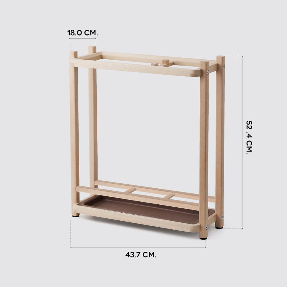  ที่จัดเก็บร่มวางร่มได้จำนวน 8 คันดีไซน์สวยไม้บีชจริง Pana Objects รุ่น Sam: Umbrella Stand สีไม้บีชธรรมชาติ ถาดรองน้ำสีน้ำตาลเข้ม size 18x43.7x52.4 ซม