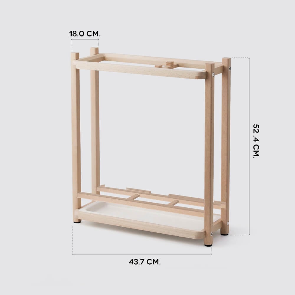  ที่จัดเก็บร่มวางร่มได้จำนวน 8 คันดีไซน์สวยไม้บีชจริง Pana Objects รุ่น Sam: Umbrella Stand สีไม้บีชธรรมชาติ ถาดรองน้ำสีขาว size 18x43.7x52.4 ซม