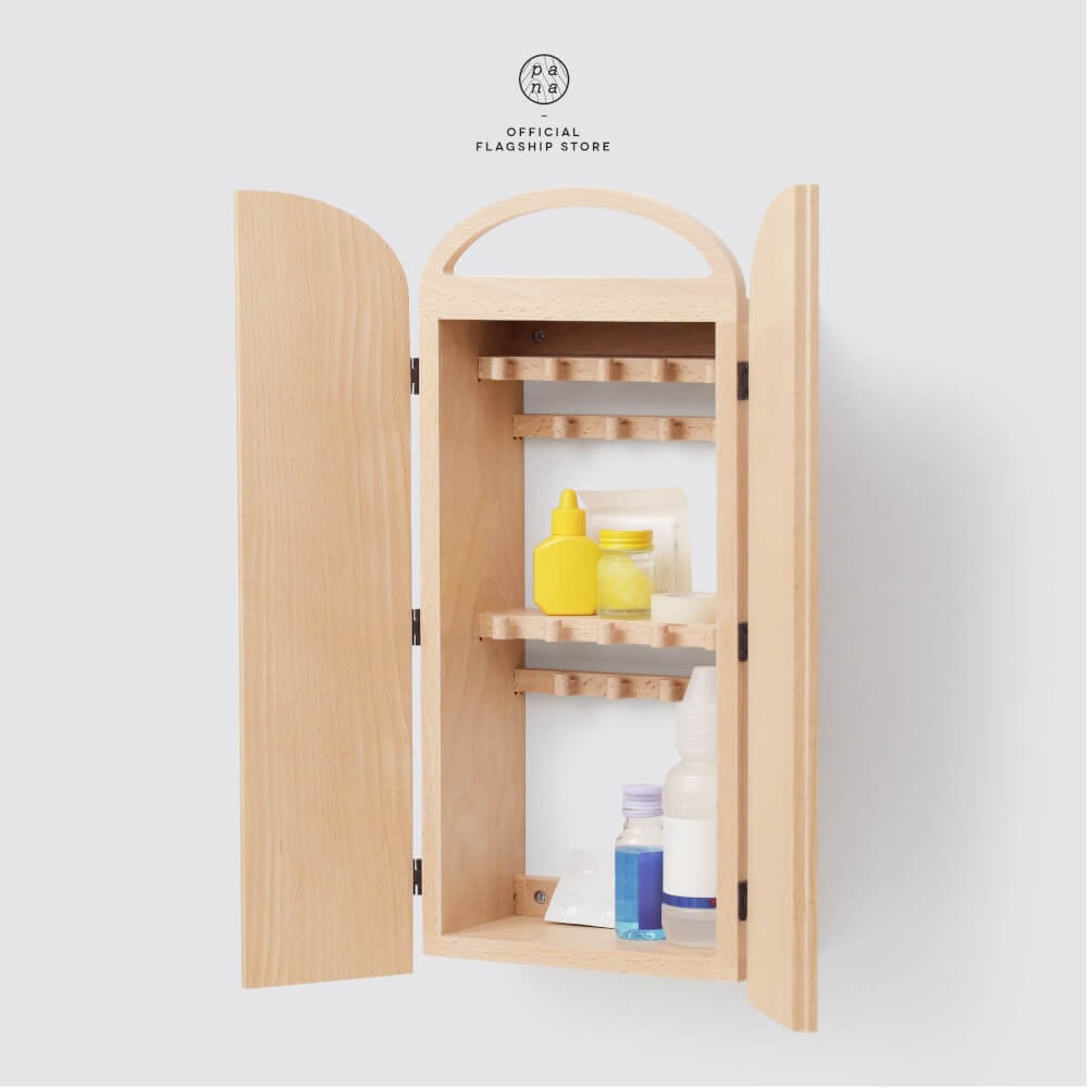 ตู้กุญแจติดผนังดีไซน์สวยไม้บีชจริง Pana Objects รุ่น Miti Plus: Key Cabinets สีไม้บีชธรรมชาติ size 16x9x41 ซม