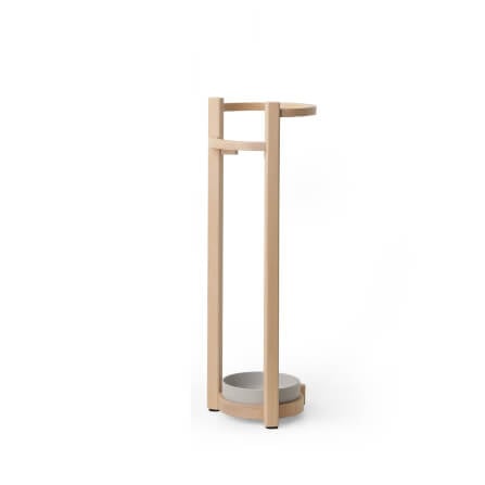 ที่จัดเก็บร่มวางร่มได้จำนวน 5 คันดีไซน์สวยไม้บีชจริง Pana Objects รุ่น Steve: Umbrella Stand สีไม้บีชธรรมชาติ ถาดรองน้ำสีเทา size 15x18x52 ซม_0