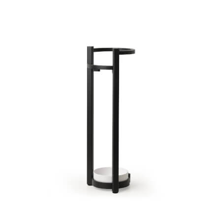 ที่จัดเก็บร่มวางร่มได้จำนวน 5 คันดีไซน์สวยไม้บีชจริง Pana Objects รุ่น Steve: Umbrella Stand ทำสีดำ ถาดรองน้ำสีขาว size 15x18x52 ซม_0