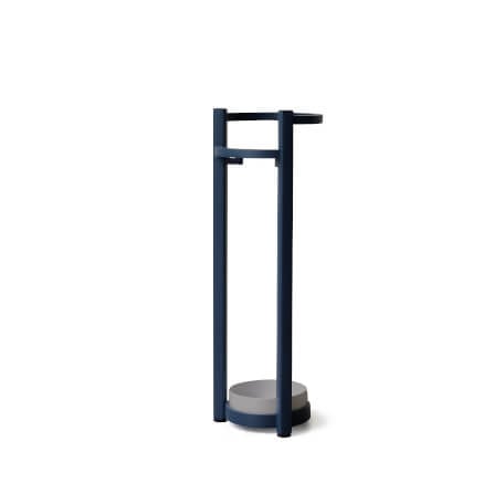 ที่จัดเก็บร่มวางร่มได้จำนวน 5 คันดีไซน์สวยไม้บีชจริง Pana Objects รุ่น Steve: Umbrella Stand ทำสีน้ำเงินนาวี ถาดรองน้ำสีเทา size 15x18x52 ซม_0