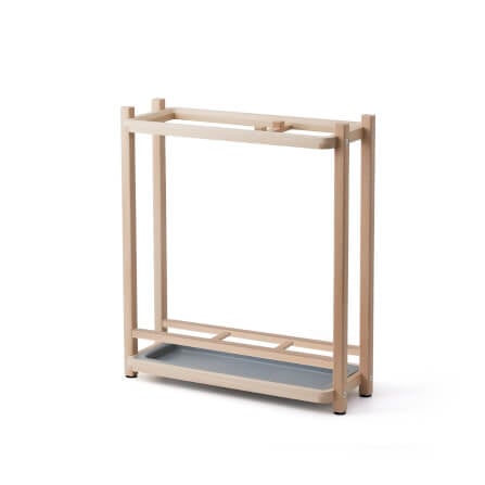  ที่จัดเก็บร่มวางร่มได้จำนวน 8 คันดีไซน์สวยไม้บีชจริง Pana Objects รุ่น Sam: Umbrella Stand สีไม้บีชธรรมชาติ ถาดรองน้ำสีเทา size 18x43.7x52.4 ซม_0