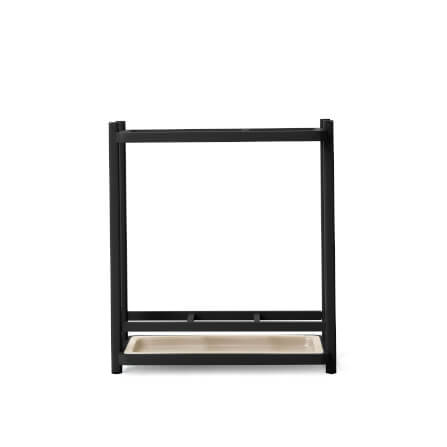  ที่จัดเก็บร่มวางร่มได้จำนวน 8 คันดีไซน์สวยไม้บีชจริง Pana Objects รุ่น Sam: Umbrella Stand ทำสีดำ ถาดรองน้ำสีน้ำตาลอ่อน size 18x43.7x52.4 ซม_0