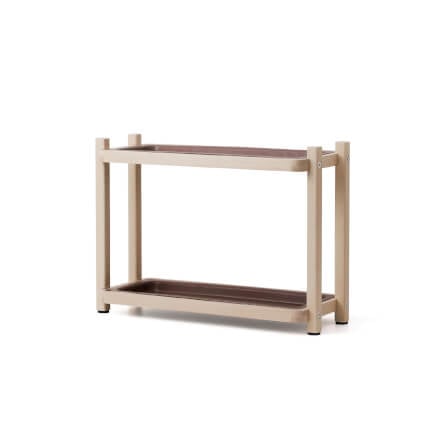 ชั้นเอนกประสงค์ถาดไม้ 2 ชั้นดีไซน์สวยไม้บีชจริง Pana Objects รุ่น Simon: Organizer tray ไม้บีชถาดรองสีน้ำตาลเข้ม size 45.2x18x32.4 ซม_0