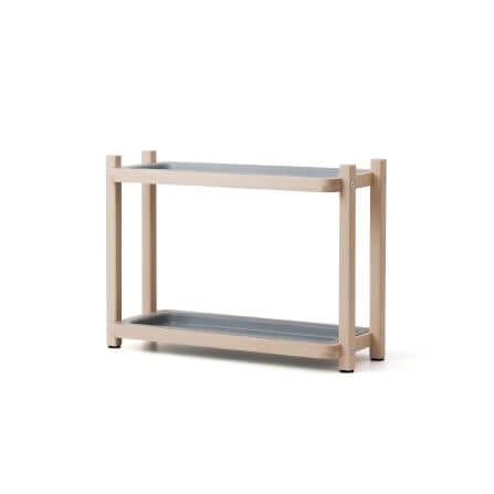 ชั้นเอนกประสงค์ถาดไม้ 2 ชั้นดีไซน์สวยไม้บีชจริง Pana Objects รุ่น Simon: Organizer tray ไม้บีชถาดรองสีเทาอ่อน size 45.2x18x32.4 ซม_0