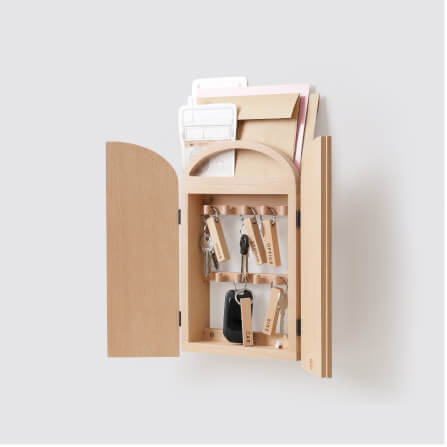 ตู้กุญแจติดผนังดีไซน์สวยไม้บีชจริง Pana Objects รุ่น Miti : Key Cabinets สีไม้บีชธรรมชาติ size 18x5.7x28 ซม_1