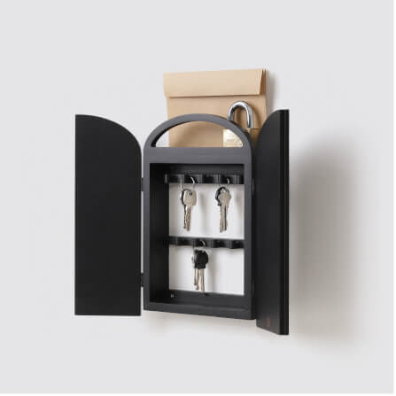 ตู้กุญแจติดผนังดีไซน์สวยไม้บีชจริง Pana Objects รุ่น Miti ฺBlack: Key Cabinets ทำสีดำ size 18x5.7x28 ซม_2