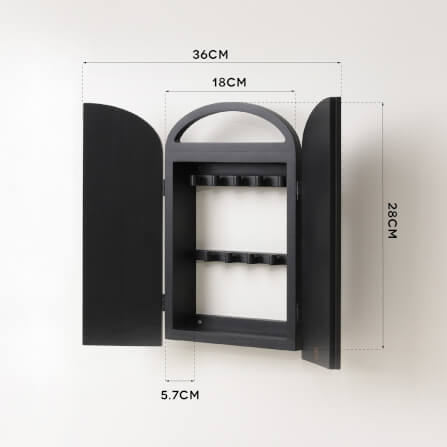 ตู้กุญแจติดผนังดีไซน์สวยไม้บีชจริง Pana Objects รุ่น Miti ฺBlack: Key Cabinets ทำสีดำ size 18x5.7x28 ซม_5