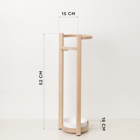 ที่จัดเก็บร่มวางร่มได้จำนวน 5 คันดีไซน์สวยไม้บีชจริง Pana Objects รุ่น Steve: Umbrella Stand สีไม้บีชธรรมชาติ ถาดรองน้ำสีขาว size 15x18x52 ซม_5