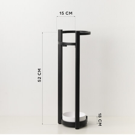 ที่จัดเก็บร่มวางร่มได้จำนวน 5 คันดีไซน์สวยไม้บีชจริง Pana Objects รุ่น Steve: Umbrella Stand ทำสีน้ำเงินนาวี ถาดรองน้ำสีขาว size 15x18x52 ซม_5