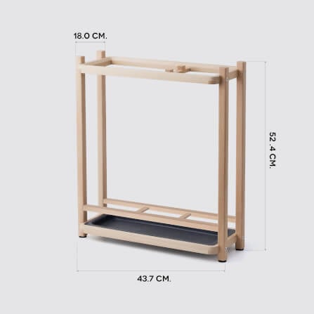  ที่จัดเก็บร่มวางร่มได้จำนวน 8 คันดีไซน์สวยไม้บีชจริง Pana Objects รุ่น Sam: Umbrella Stand ทำสีดำ ถาดรองน้ำสีน้ำตาลเข้ม size 18x43.7x52.4 ซม_6