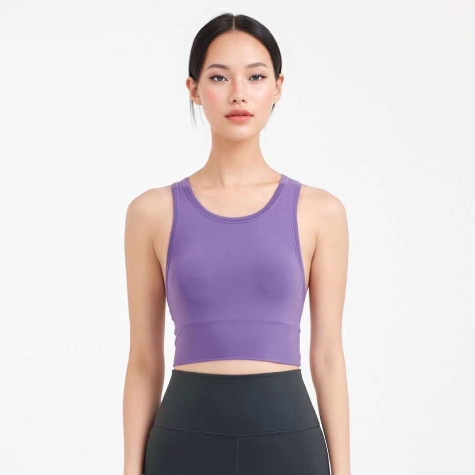 ครอปบราหลังเว้า D&P Sport DP-7691 ไซส์ S สีม่วงเข้ม