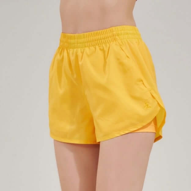 กางเกงขาสั้นมีซับใน D&P Sport DP-3267 ไซส์ S สีเหลือง