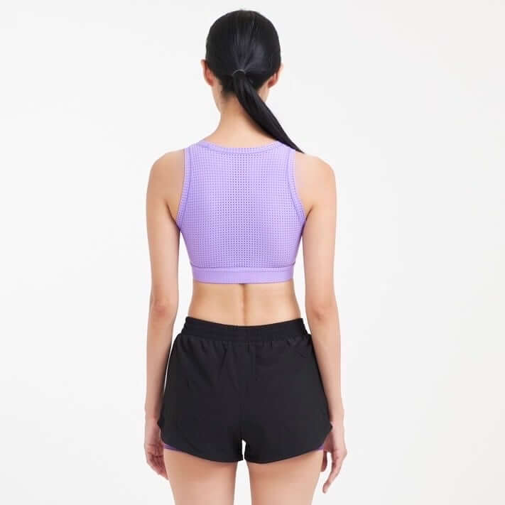 กางเกงขาสั้นมีซับใน D&P Sport DP-3255 ไซส์ L สีดำ/ม่วง