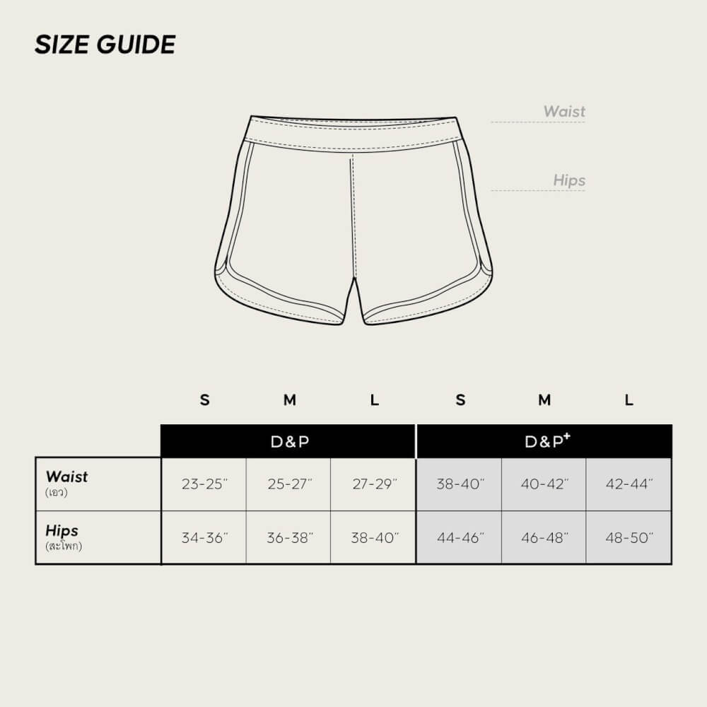 กางเกงขาสั้นเอวสูง D&P Sport DP-2785 ไซส์ L สีดำ