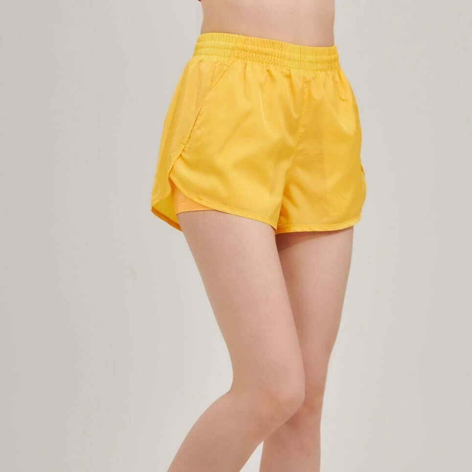 กางเกงขาสั้นมีซับใน D&P Sport DP-3267 ไซส์ S สีเหลือง