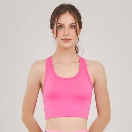 ครอปบราหลังเว้า D&P Sport DP-7715 ไซส์ M สีชมพู