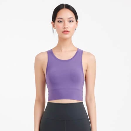 ครอปบราหลังเว้า D&P Sport DP-7691 ไซส์ S สีม่วงเข้ม
