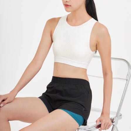 กางเกงขาสั้นมีซับใน D&P Sport DP-3255 ไซส์ L สีดำ/เขียว_4
