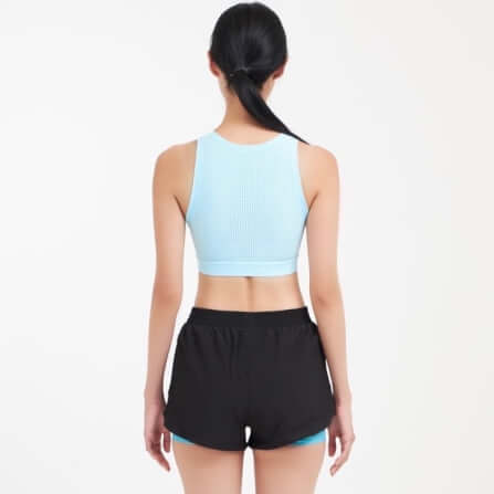 กางเกงขาสั้นมีซับใน D&P Sport DP-3255 ไซส์ L สีดำ/ฟ้า_4