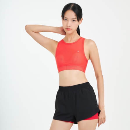 กางเกงขาสั้นมีซับใน D&P Sport DP-3255 ไซส์ L สีดำ/แดง_5