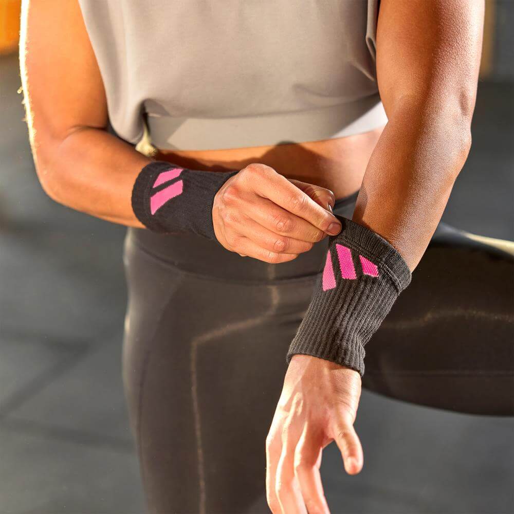 สายรัดข้อมือ ADIDAS 12 ซม. ADST-13403PK สีชมพู/ดำ 1 คู่