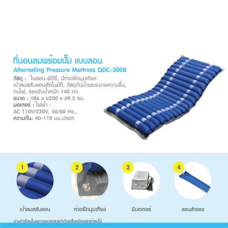 ที่นอนลม แบบลอน MEDHUB TCB021 สีน้ำเงิน _2