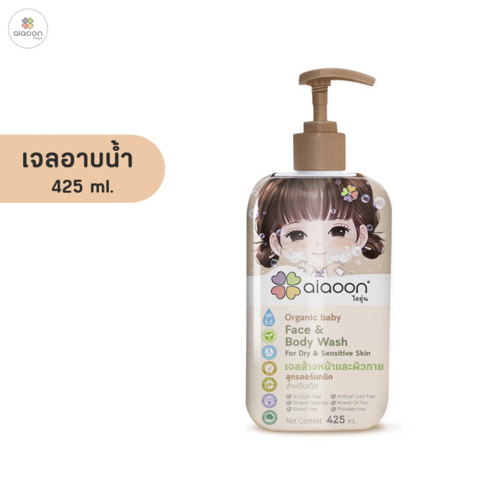 เจลอาบน้ำและล้างหน้า AIAOON 425 มล