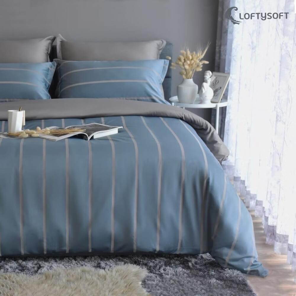 ชุดผ้าปูที่นอน 3.5 ฟุต 2 ชิ้น LOFTYSOFT Charisma Collection - Morning Grey SET A