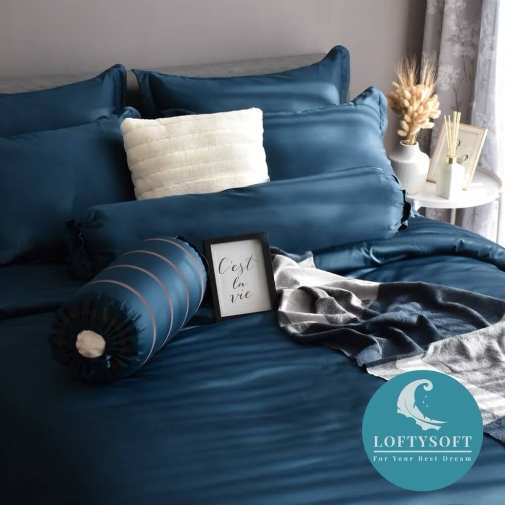 ชุดผ้าปูที่นอน 3.5 ฟุต 3 ชิ้น LOFTYSOFT Elegance Collection - Royal Blue SET C