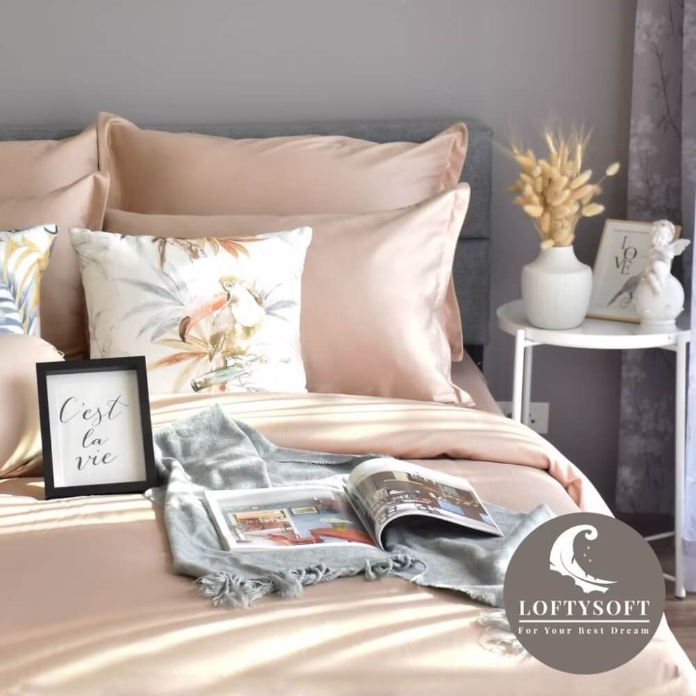 ชุดผ้าปูที่นอน 3.5 ฟุต 3 ชิ้น LOFTYSOFT Elegance Collection - Champagne Gold SET C