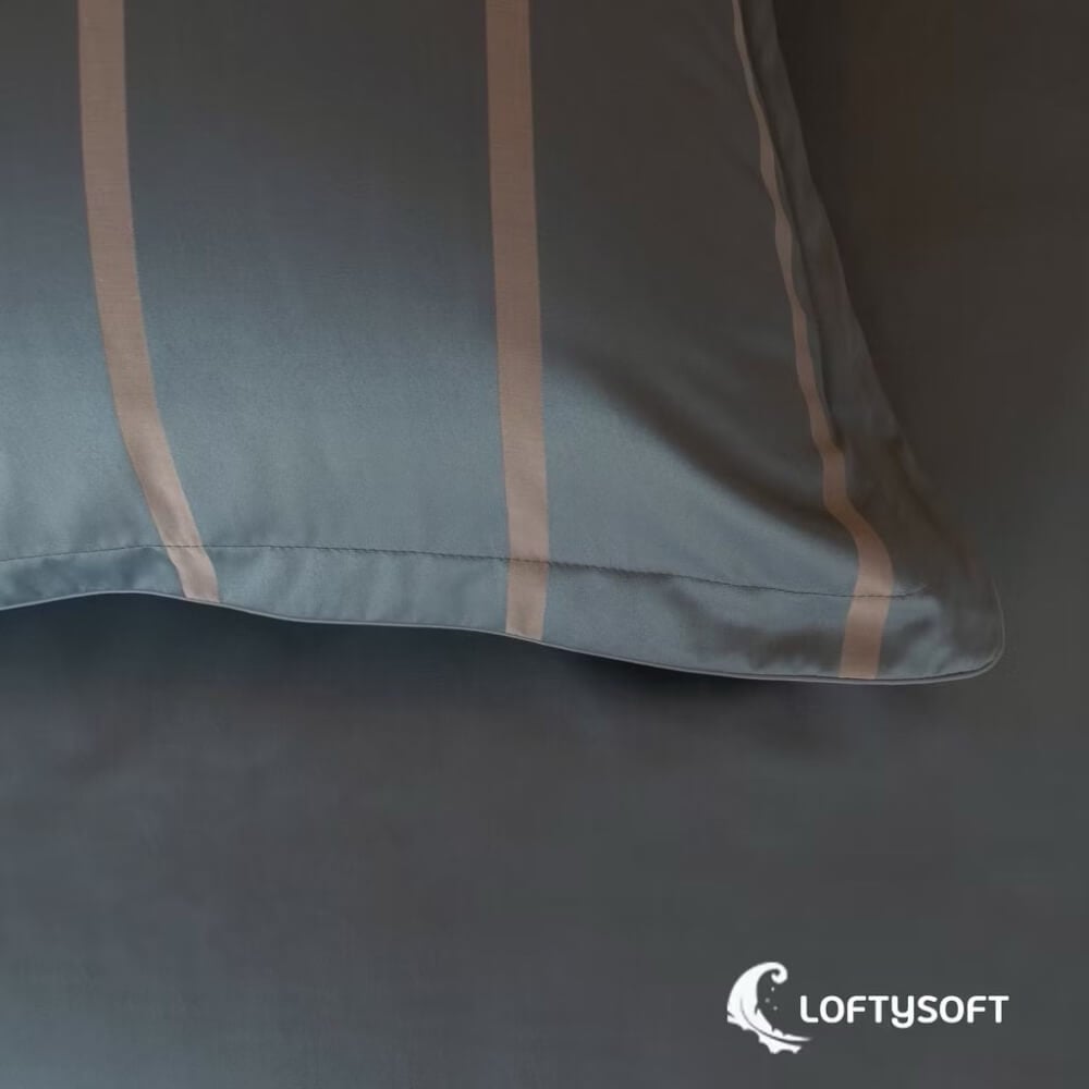 ชุดผ้าปูที่นอน 6 ฟุต 4 ชิ้น LOFTYSOFT Charisma Collection - Morning Grey SET C