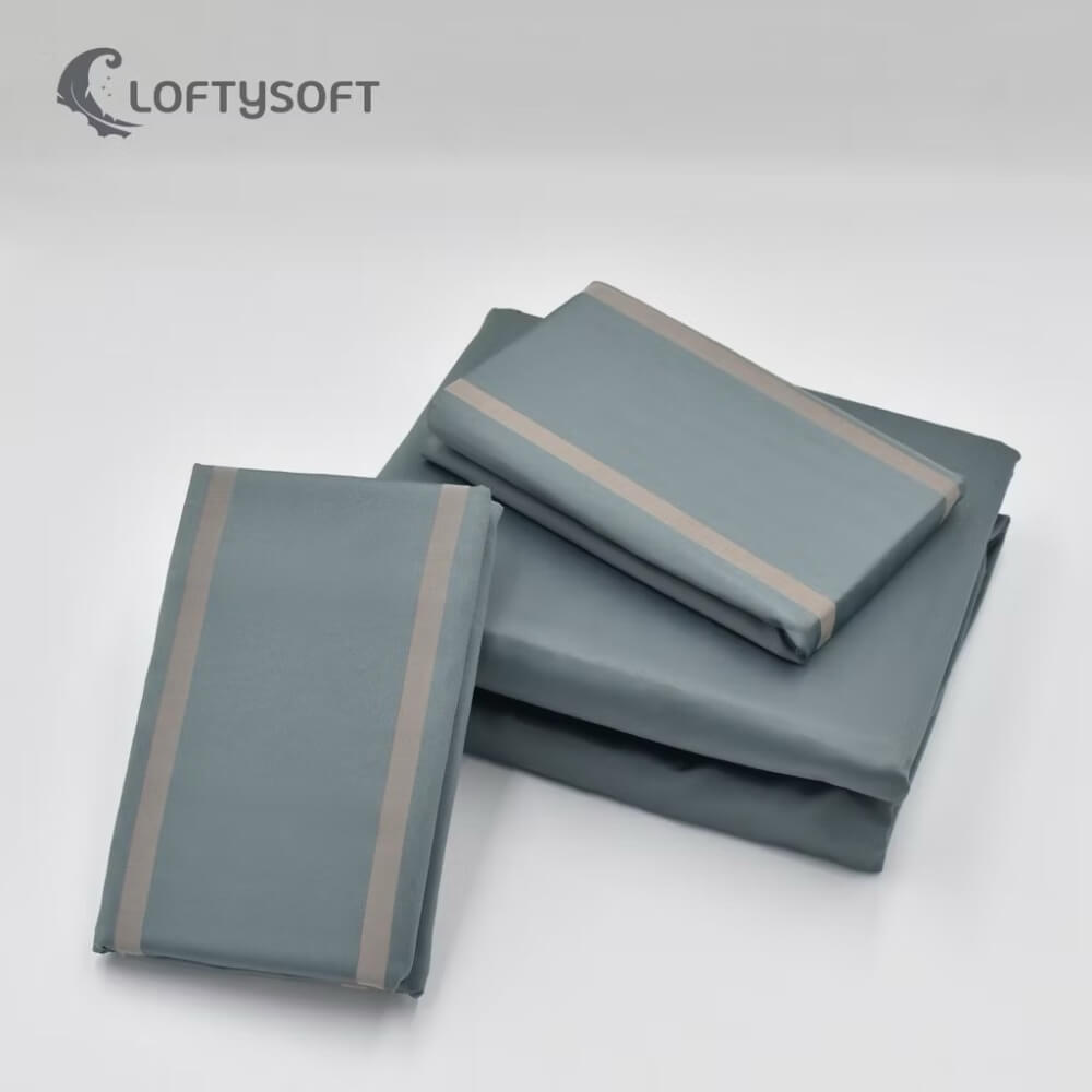 ชุดผ้าปูที่นอน 6 ฟุต 3 ชิ้น LOFTYSOFT Charisma Collection - Morning Grey SET A
