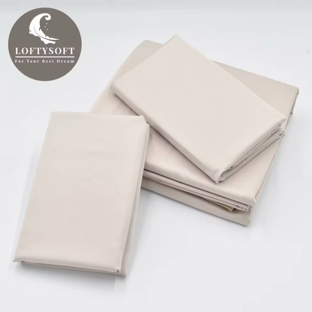 ชุดผ้าปูที่นอน 6 ฟุต 5 ชิ้น LOFTYSOFT Elegance Collection - Autumn Beige SET D