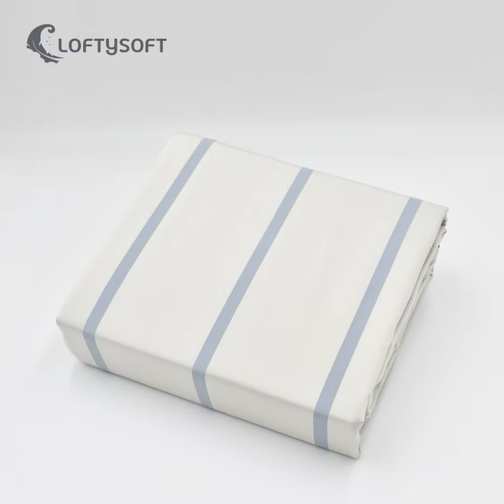 ชุดผ้าปูที่นอน 6 ฟุต 3 ชิ้น LOFTYSOFT Charisma Collection - Pearl Navy SET A