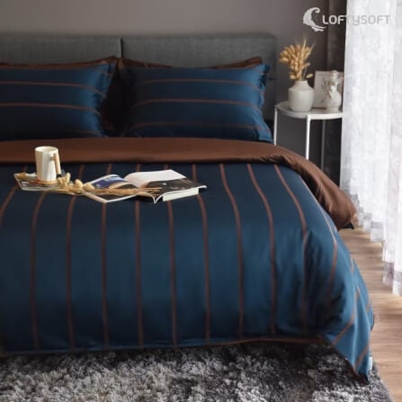 ชุดผ้าปูที่นอน 5 ฟุต 5 ชิ้น LOFTYSOFT Charisma Collection - Royal Blue SET D_0