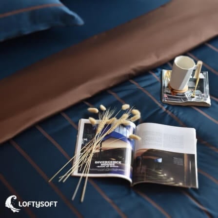 ชุดผ้าปูที่นอน 5 ฟุต 5 ชิ้น LOFTYSOFT Charisma Collection - Royal Blue SET D_2