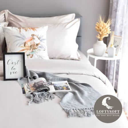 ชุดผ้าปูที่นอน 3.5 ฟุต 4 ชิ้น LOFTYSOFT Elegance Collection - Autumn Beige SET D_2