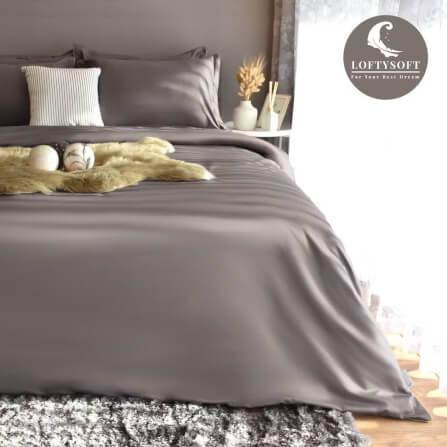 ชุดผ้าปูที่นอน 6 ฟุต 3 ชิ้น LOFTYSOFT Elegance Collection - Sepia Brown SET A_2