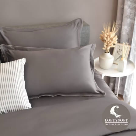 ชุดผ้าปูที่นอน 6 ฟุต 3 ชิ้น LOFTYSOFT Elegance Collection - Sepia Brown SET A_3