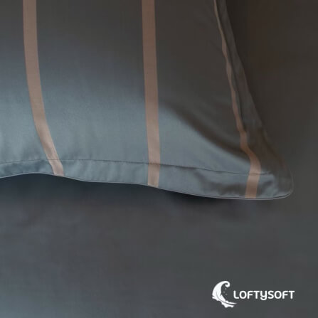 ชุดผ้าปูที่นอน 6 ฟุต 3 ชิ้น LOFTYSOFT Charisma Collection - Morning Grey SET A_7