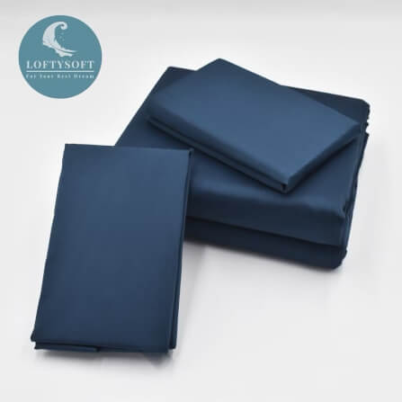 ชุดผ้าปูที่นอน 6 ฟุต 4 ชิ้น LOFTYSOFT Elegance Collection - Royal Blue SET B_8