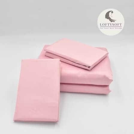 ชุดผ้าปูที่นอน 6 ฟุต 4 ชิ้น LOFTYSOFT Elegance Collection - Rose Pink SET C_9