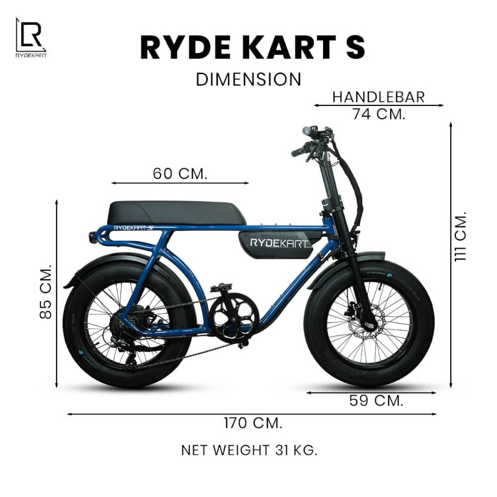 จักรยานไฟฟ้า RYDEKART - รุ่น RYDE KART S สี NAVY BLUE