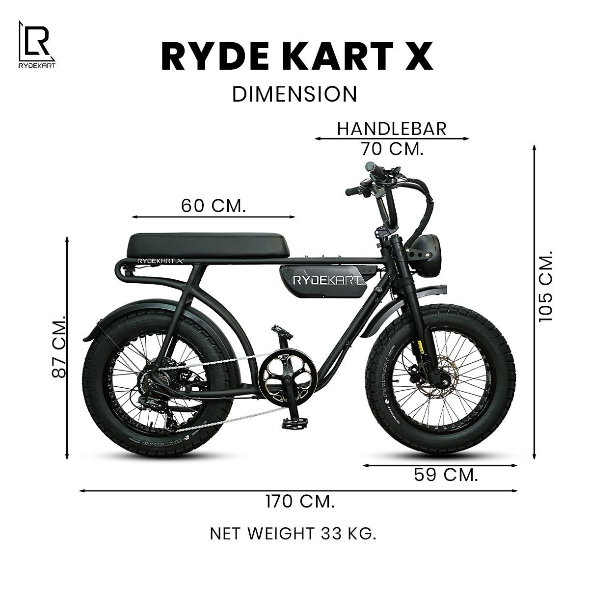 จักรยานไฟฟ้า RYDEKART รุ่น RYDE KART X - สีดำ_6