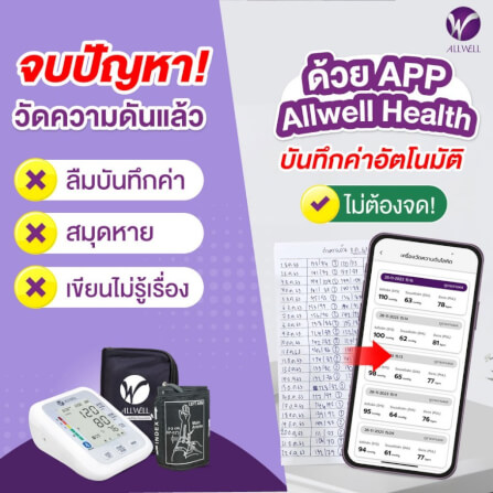 เครื่องวัดความดัน ALLWELL เชื่อมต่อมือถือ ระบบเสียงพูดภาษาไทย รุ่น JPD-HA120 สีขาว_4